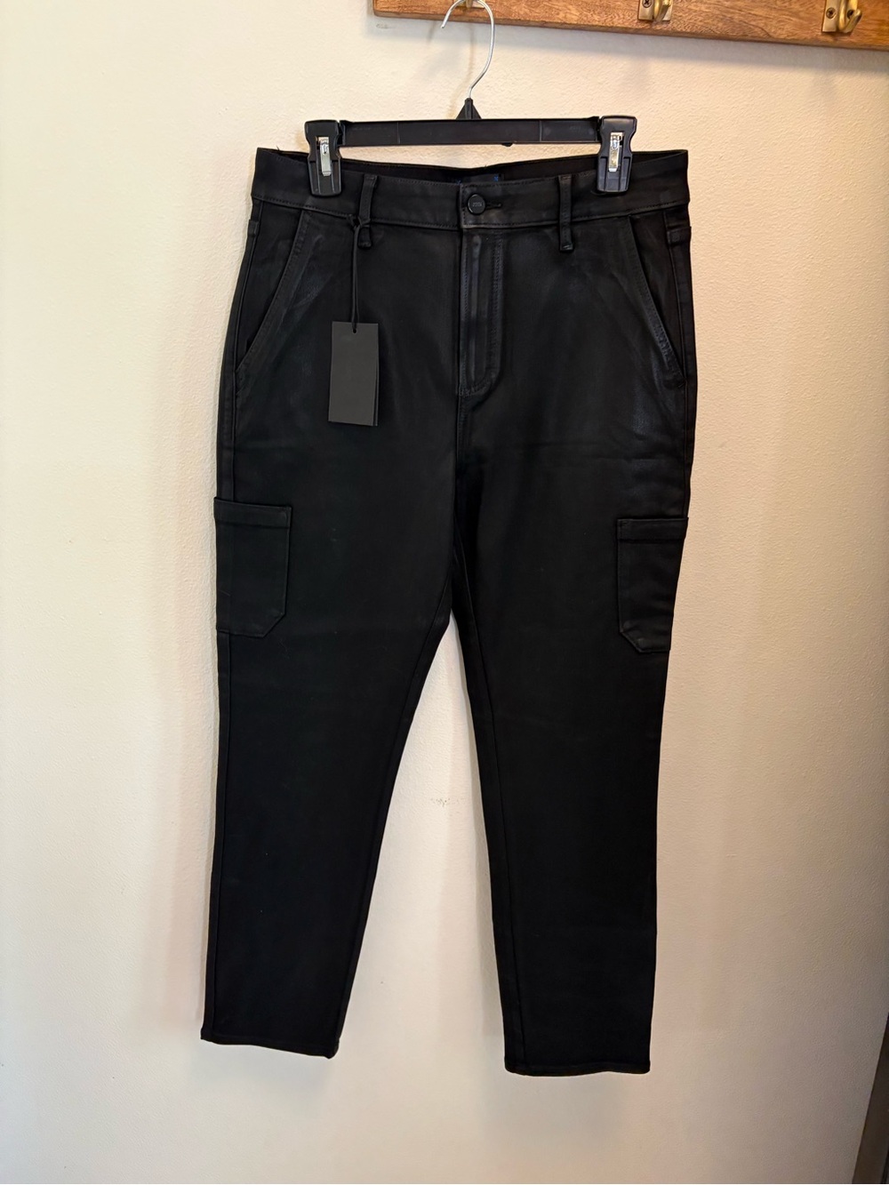 PAIGE Jolie Cargo Black Transcend Luxe Coating